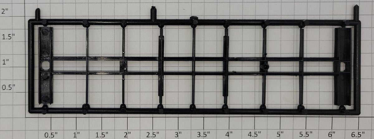 S-Helper 652-04-01 Box/Stock Car Black Straight Sill Underframe Sprue