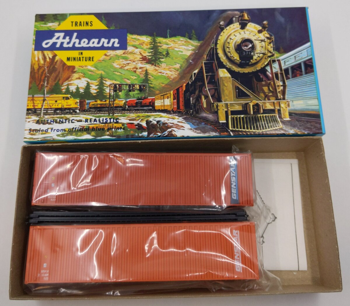 Athearn 5742 HO Container 40’ Genstar Orange Kit 2pk