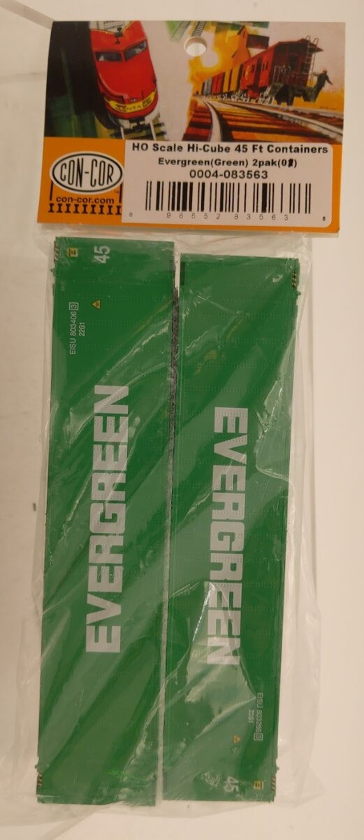 Con-Cor 0004-083563 HO Green Evergreen Hi-Cube 45 Ft Containers (Pack of 2)