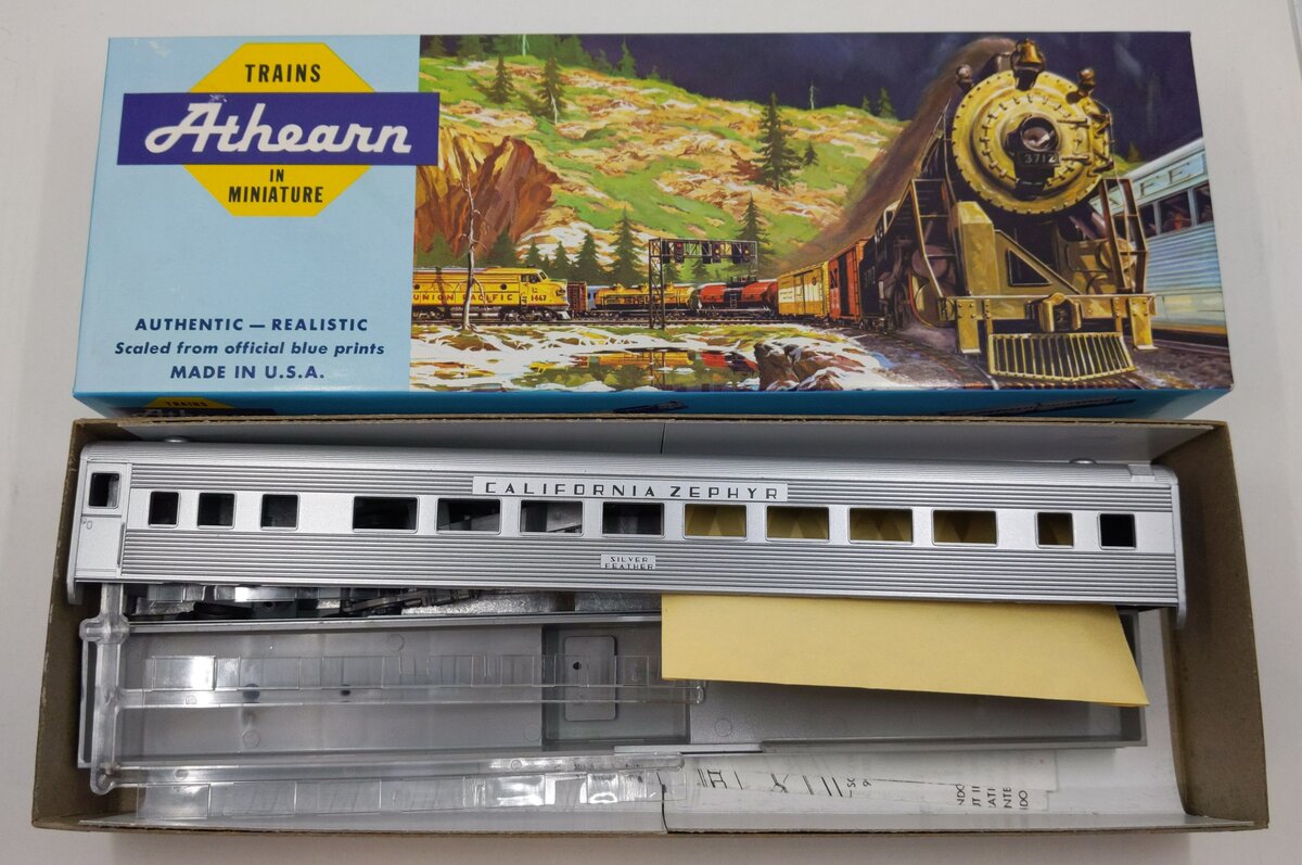 Athearn 2141 HO Scale California Zephyr Coach Passenger Car Kit