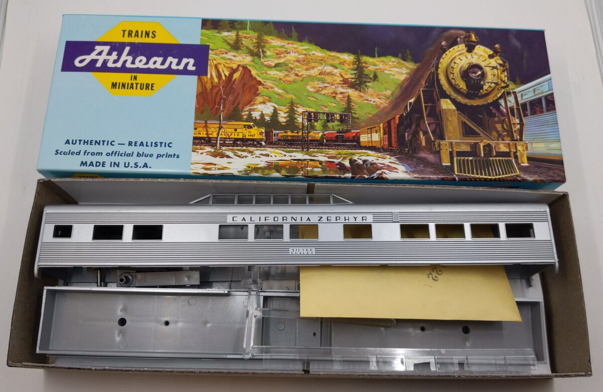 Athearn 2151 HO Blue Box Streamline Vista Dome California Zephyr Kit