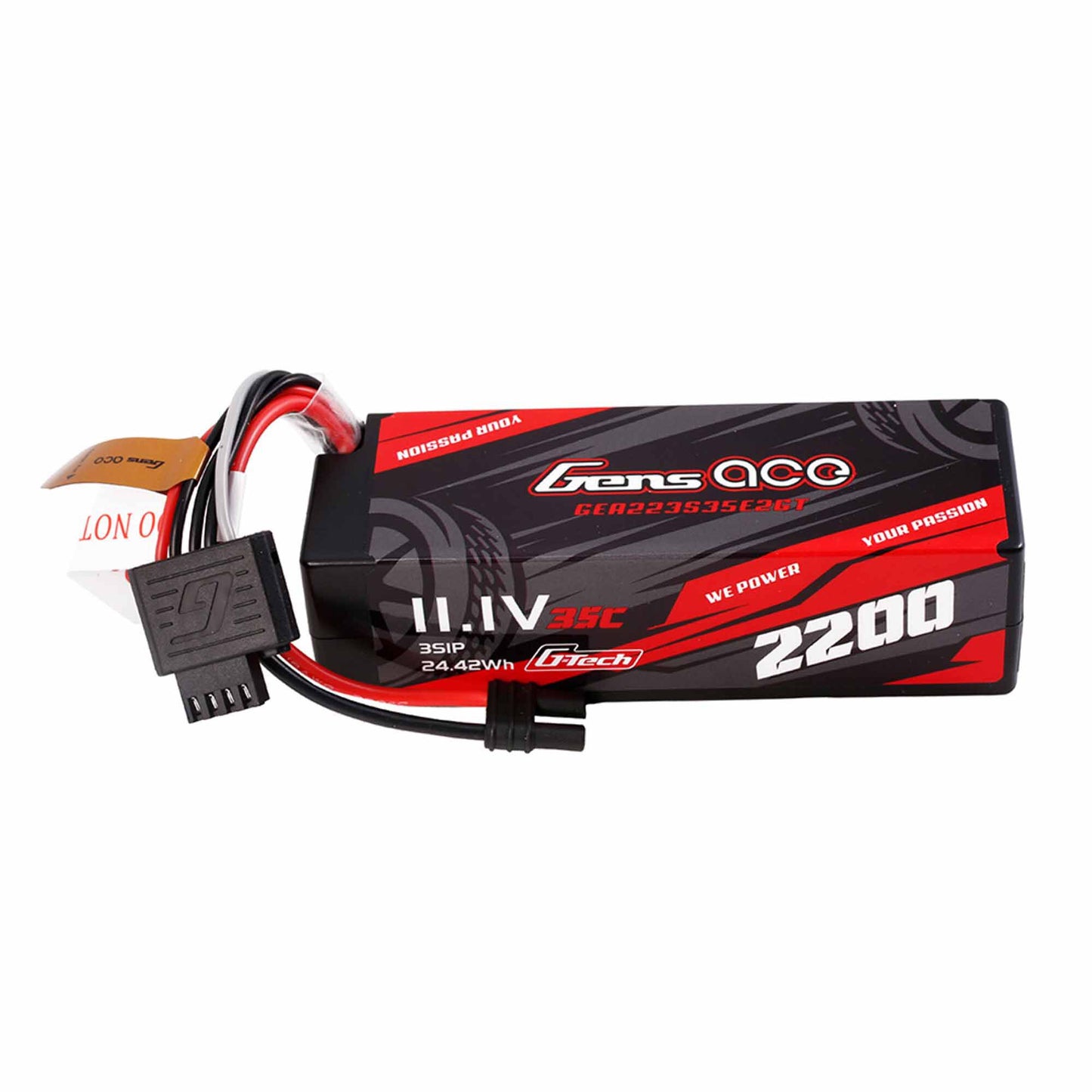 Gens Ace 223S35E2GT 11.1V 2200mAh 3S 35C Hardcase G-Tech LiPo Battery: IC2
