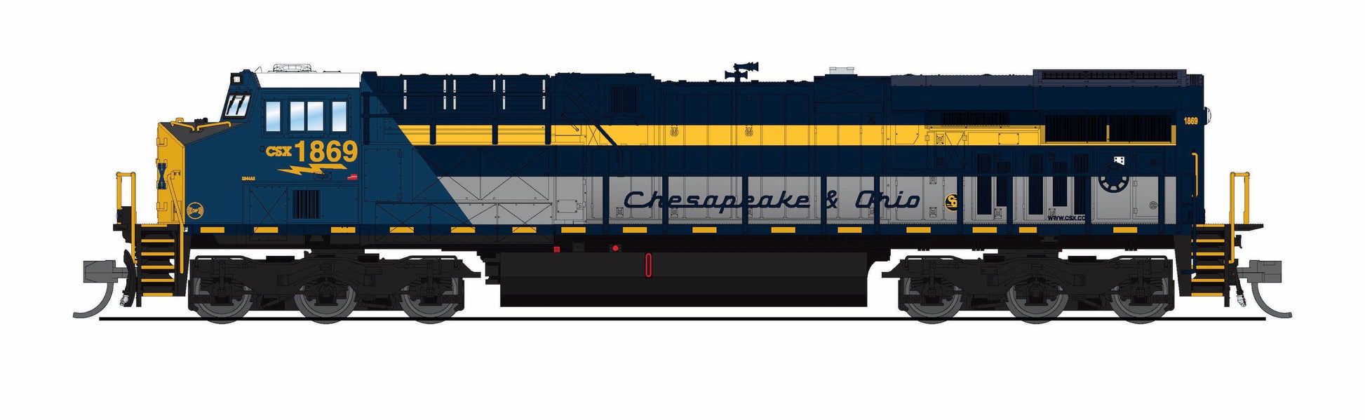 Broadway Limited 9886 N C&O CSX GE ES44AC Diesel Locomotive Sound/DCC #1869