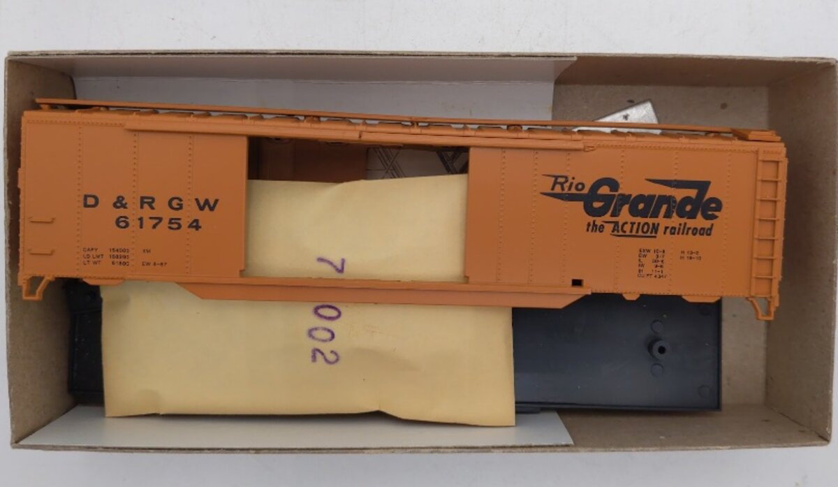 Athearn 427-1 HO Bev-Bel Corp Rio Grande 50' Double Door Box Car # 61754 Kit