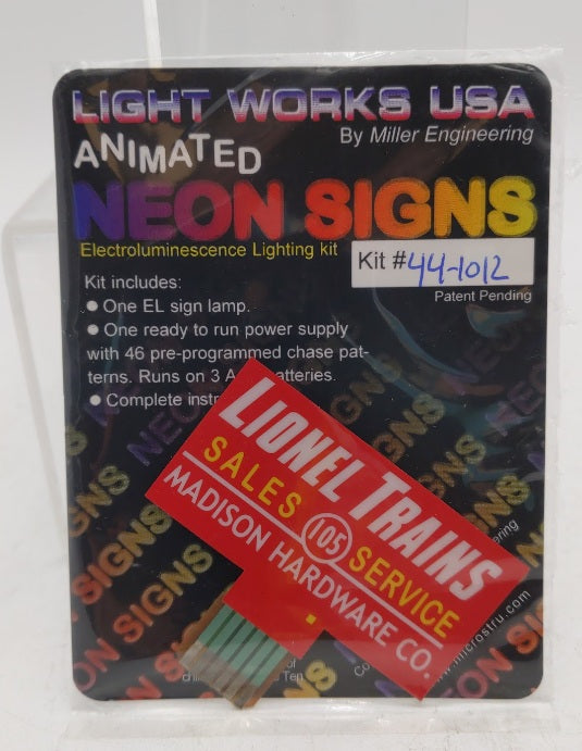 Miller Engineering 441012 N/HO Lionel Madison Hardware Animated Neon Billboard