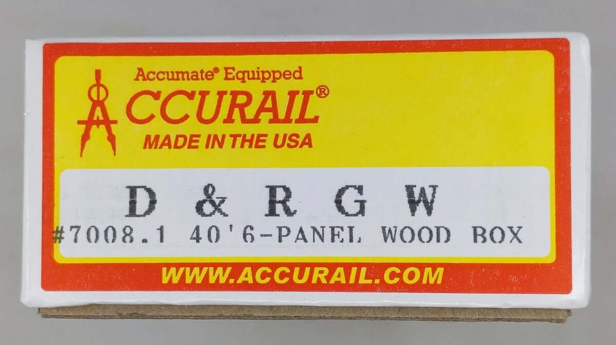 Accurail 7008.1 HO Scale Denver & Rio Grand Western 40' 6-Panel Wood Boxcar
