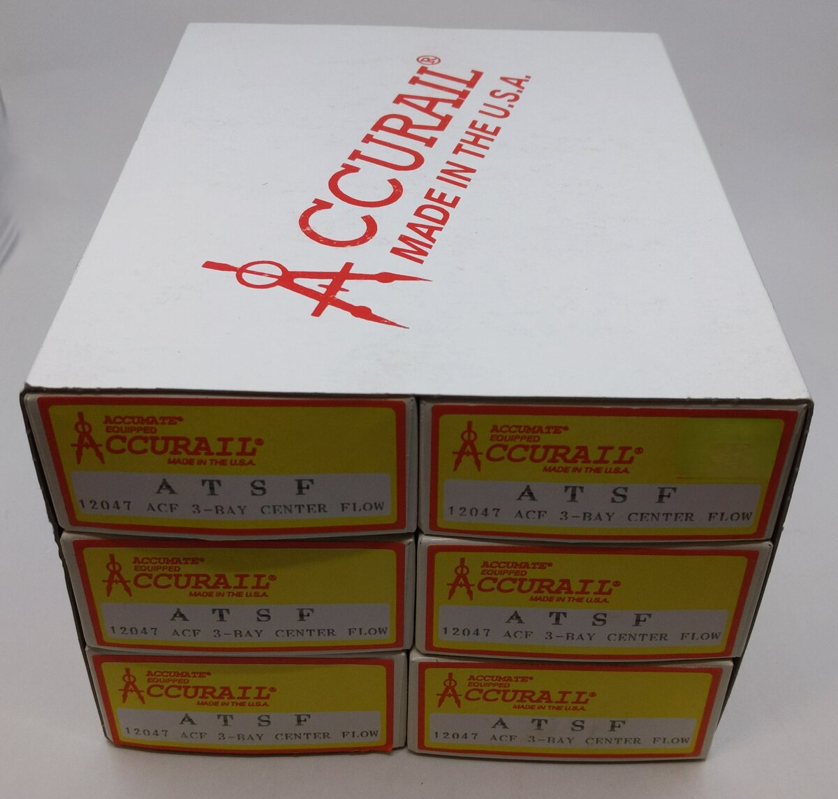Accurail 12047 HO Santa Fe ACF 3-Bay Covered Hopper Kits 6pk