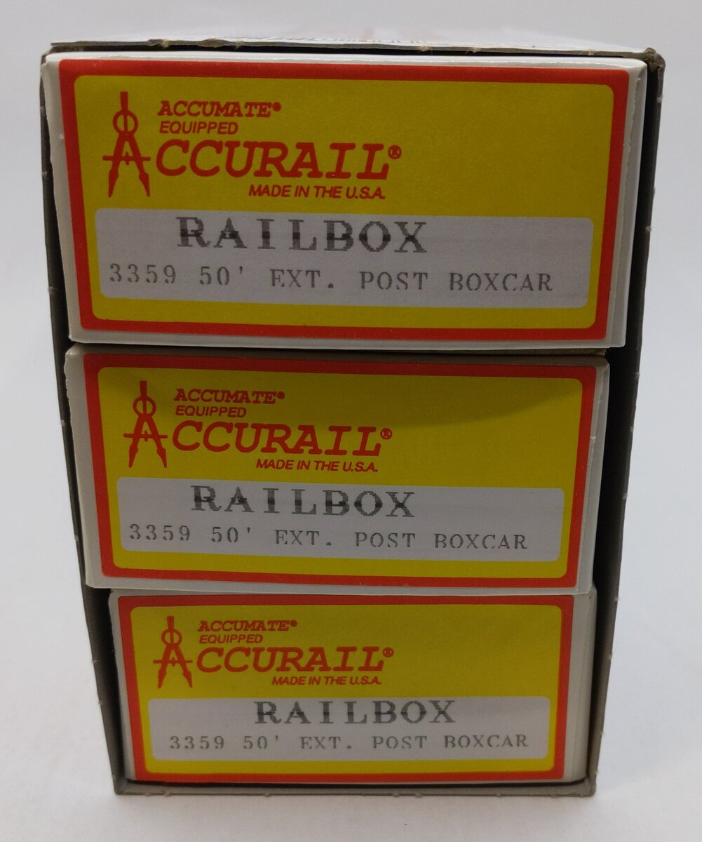 Accurail 3359 HO 50' Exterior Post Boxcar Kits 3pk