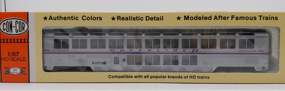 Con-Cor 0001-000843-2 HO Amtrak Superliner Sightseer Lounge Phase 4 Scheme Kit