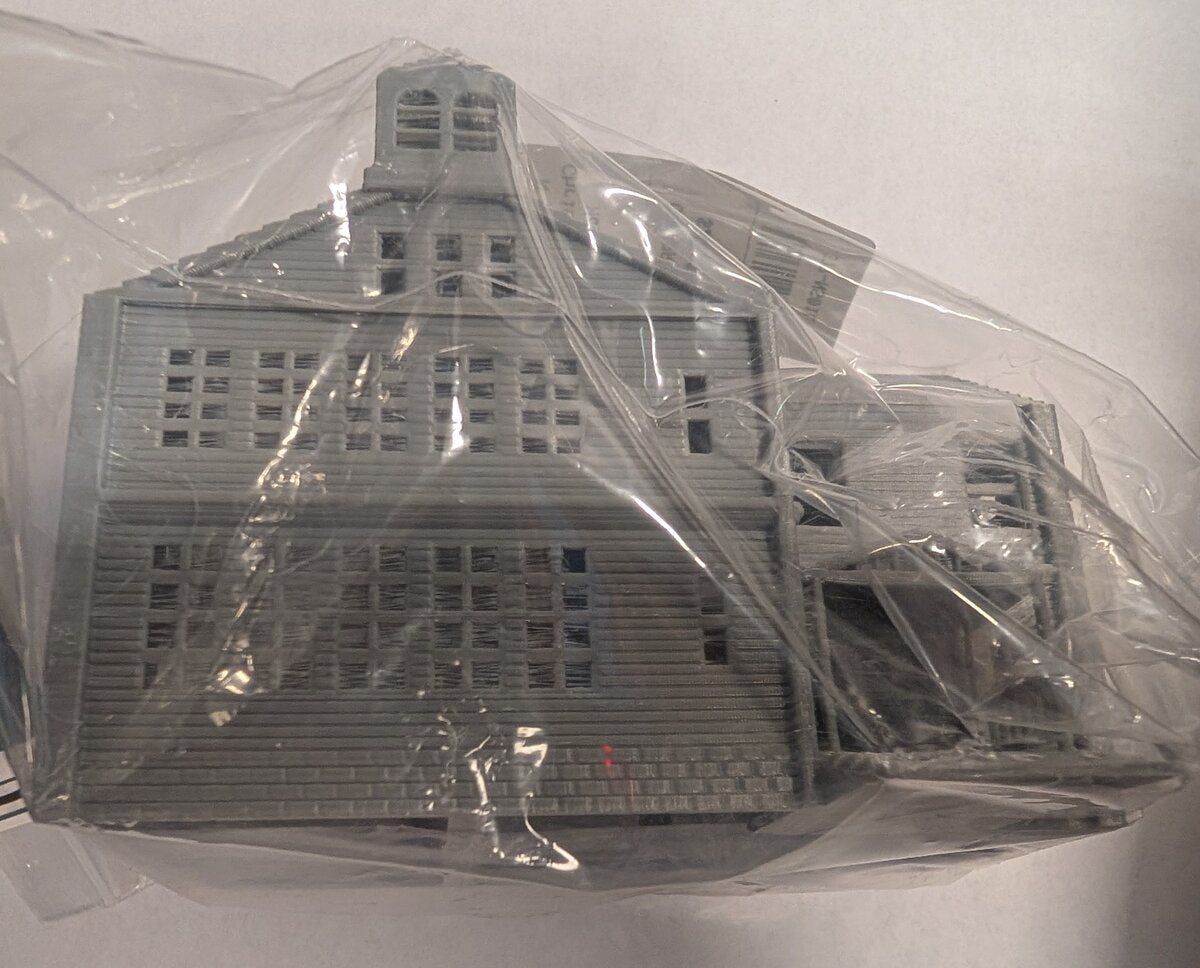 CrutchForm NS01L N Scale 3-D Printed Two Story Country Schoolhouse