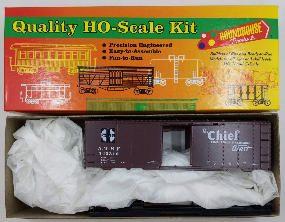 Roundhouse 07895 HO Scale The Chief Santa Fe 40' AAR Boxcar # 143310 Kit