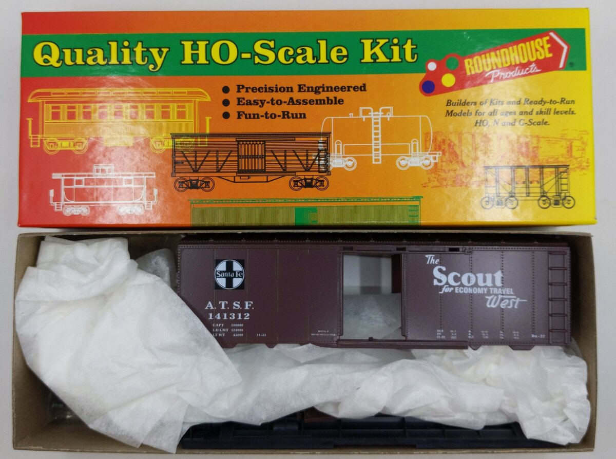 Roundhouse 07894 HO Santa Fe The S 40' AAR Boxcar # 141312 Kit