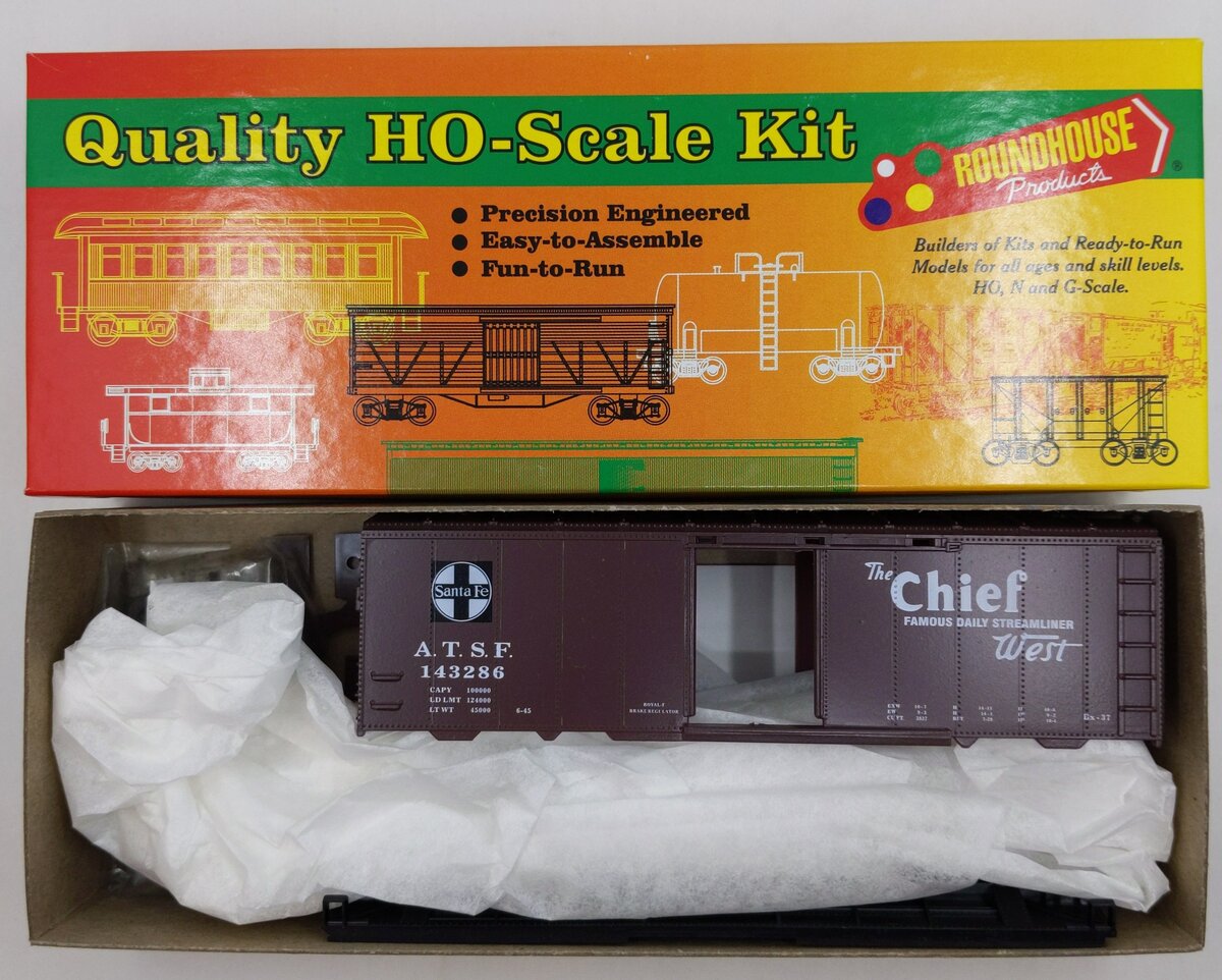 Roundhouse 07895 HO Santa Fe Chief West 40' AAR Boxcar # 143286 Kit