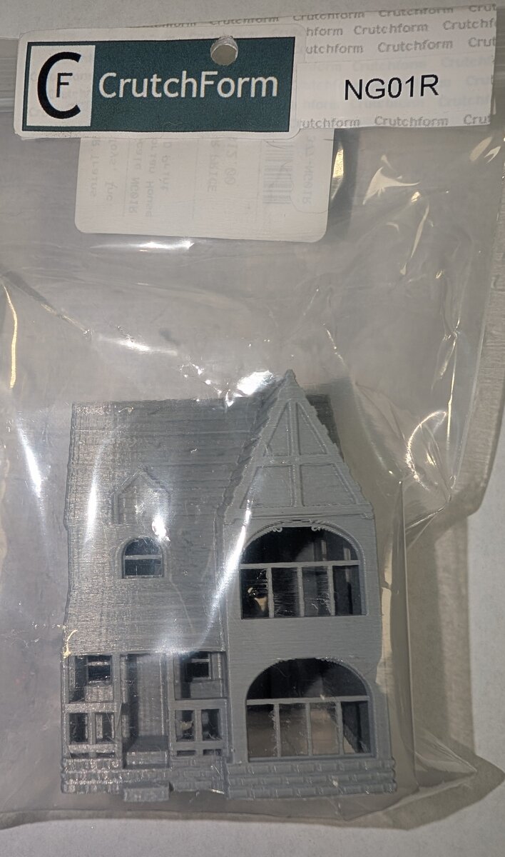 CrutchForm NG01R N Scale 3-D Printed Victorian Style House w/Bay Windows