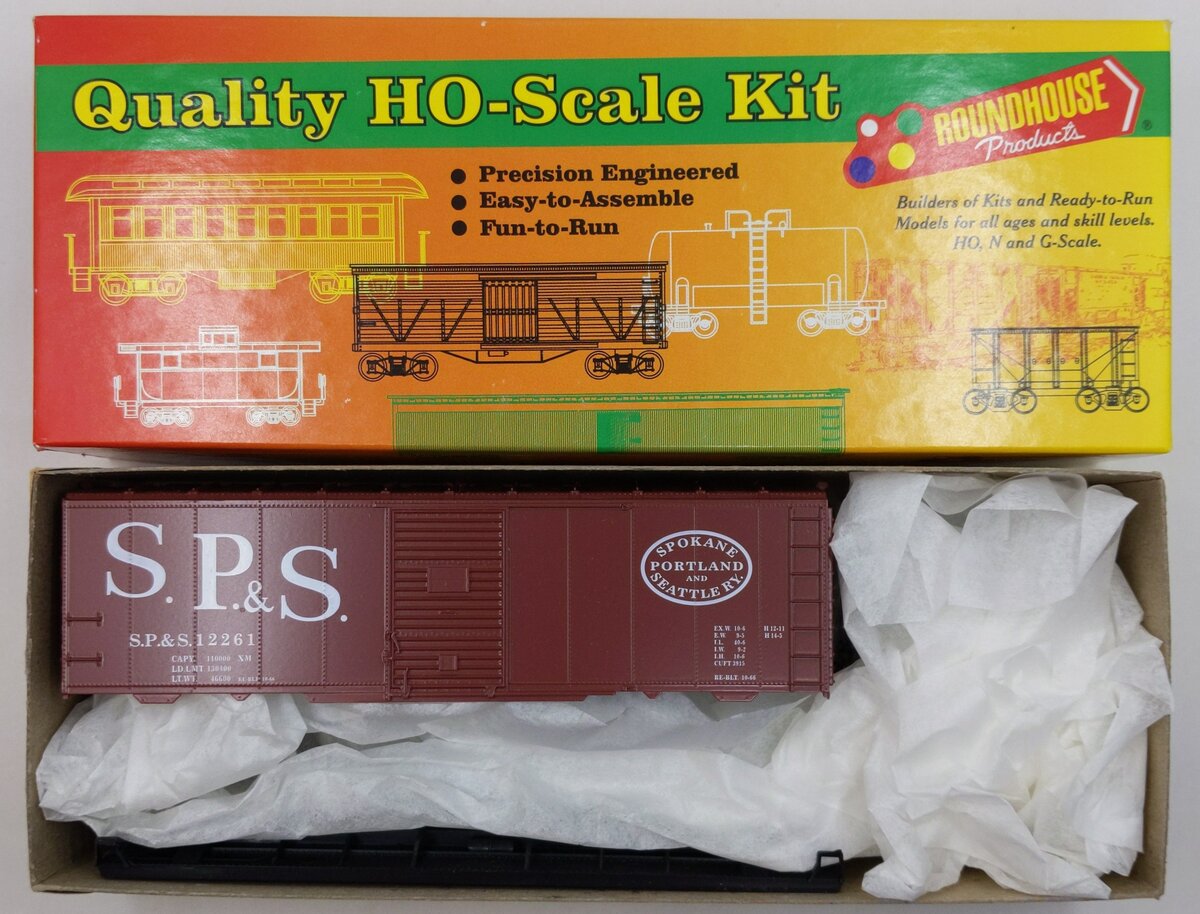 Roundhouse 10621 HO SP&S 40' AAR Boxcar Kit #12261