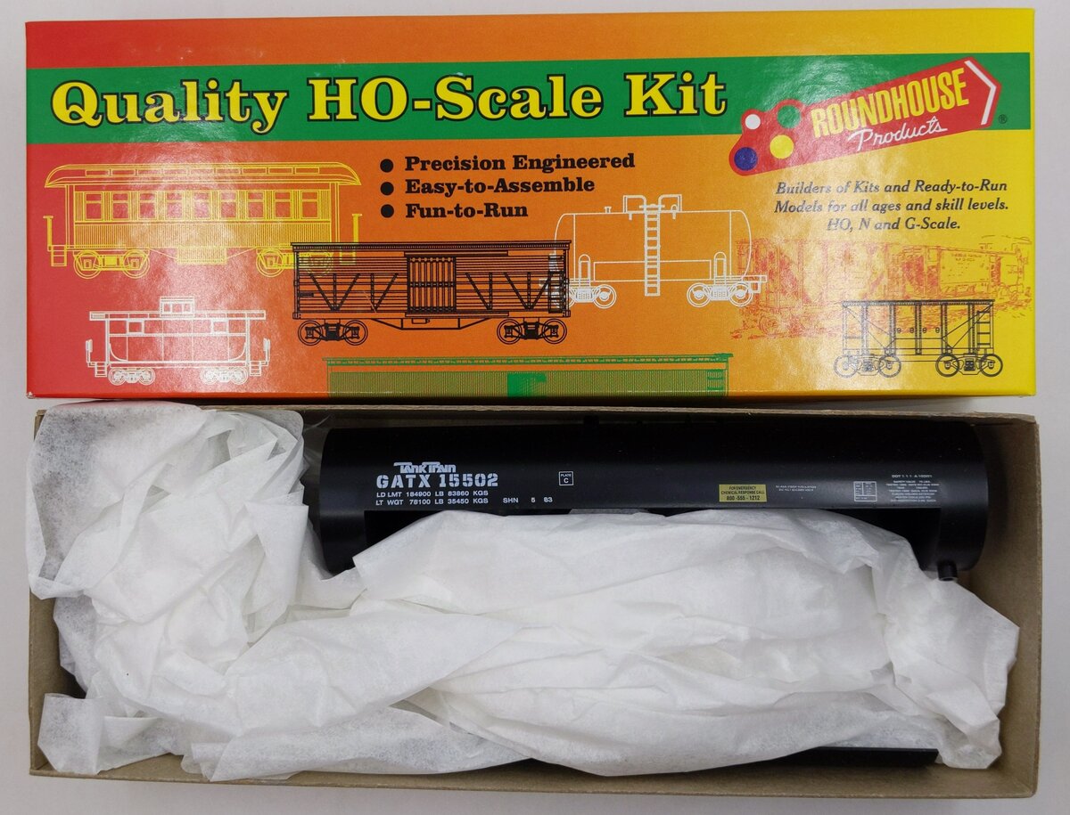Roundhouse 1393 HO GATX 50' Train Tank Boxcar Kit #15502