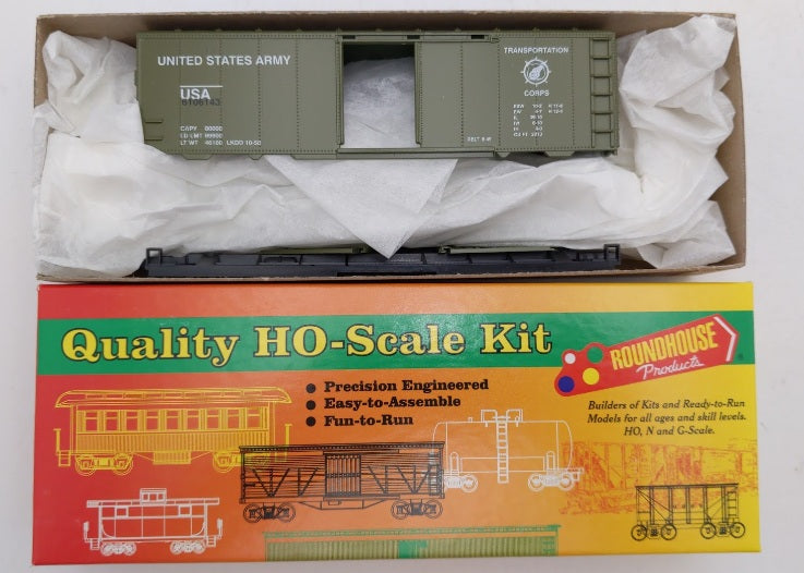 Roundhouse 02053 HO US Army "Restencil" 40' AAR Boxcar # 6106143 Kit