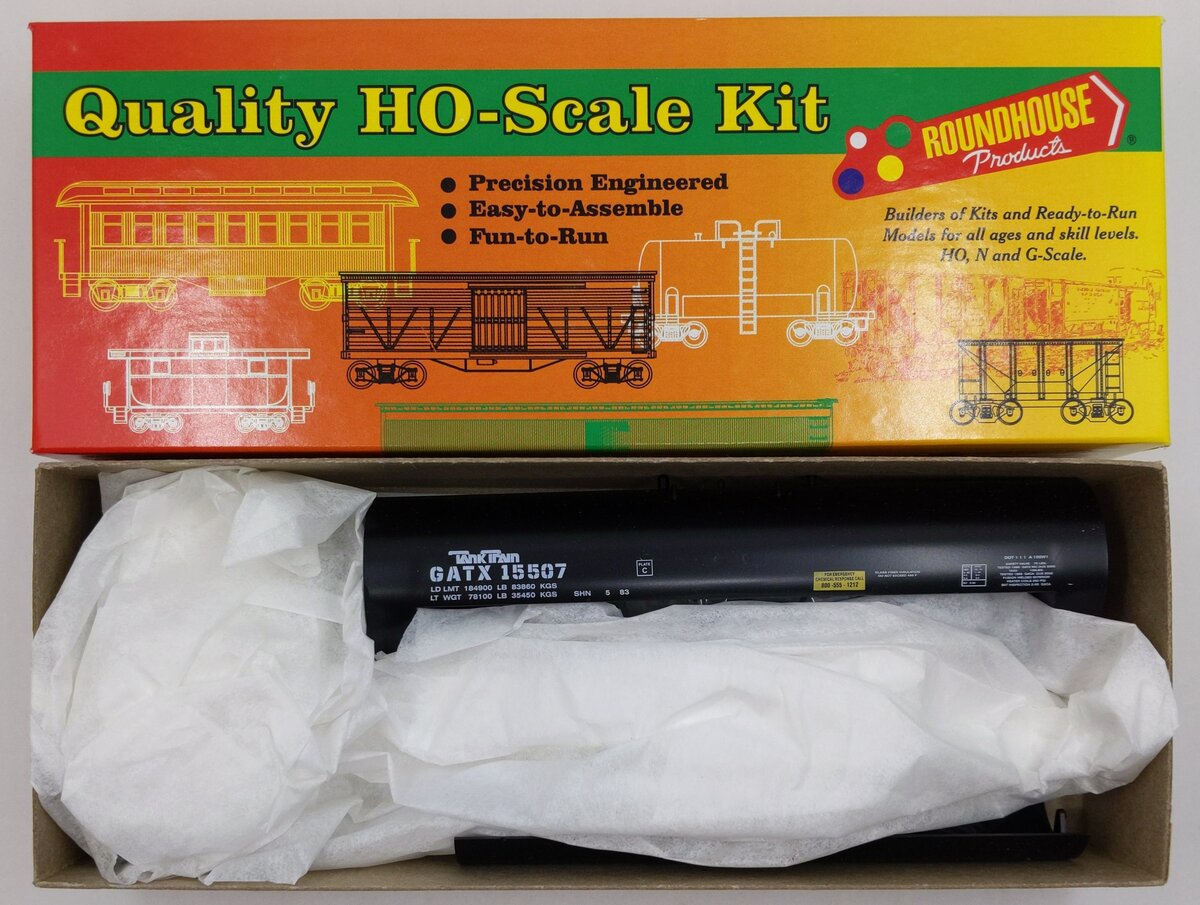 Roundhouse 1393 HO GATX 50' Train Tank Boxcar Kit #15507