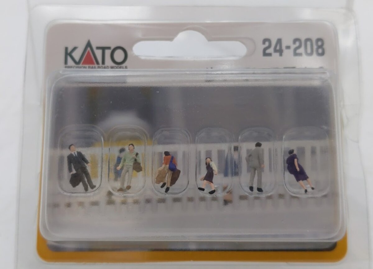 Kato 24-208 N Scale Model People Walking Passenger Painted Figures (Set of 6)
