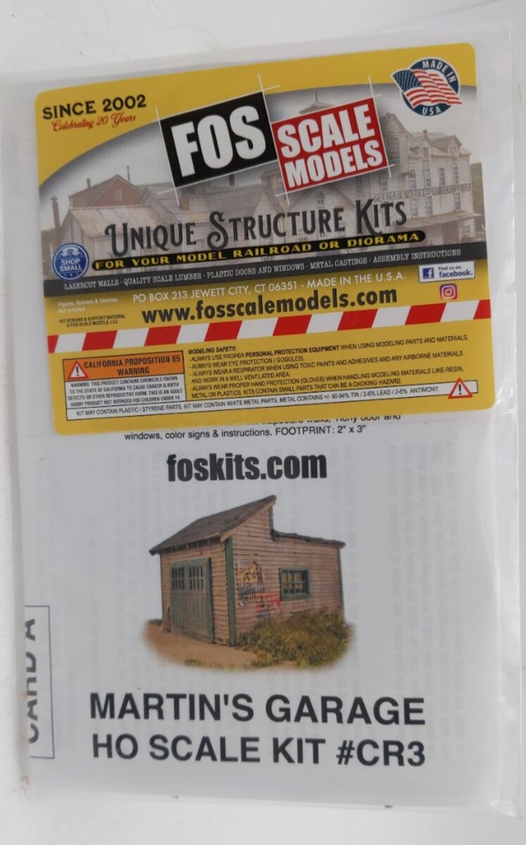 FOS Scale Limited CR3 HO Scale Martin's Garage Kit
