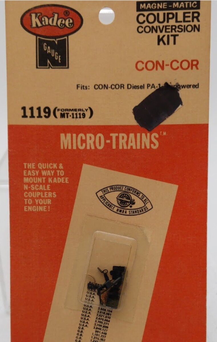 Kadee MT-1119 Coupler Conversion for Con-Cor Diesel Loco PB-1 Dummy A Unit Kit