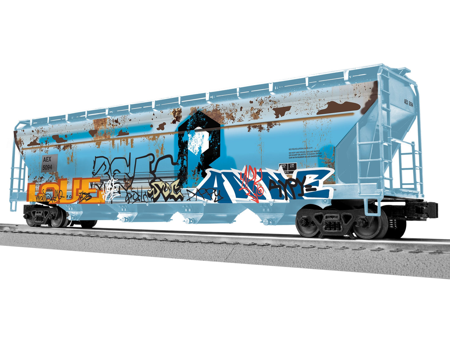 Lionel 2542140 O AEX Graffiti 4-Bay Centerflow Covered Hopper #5094