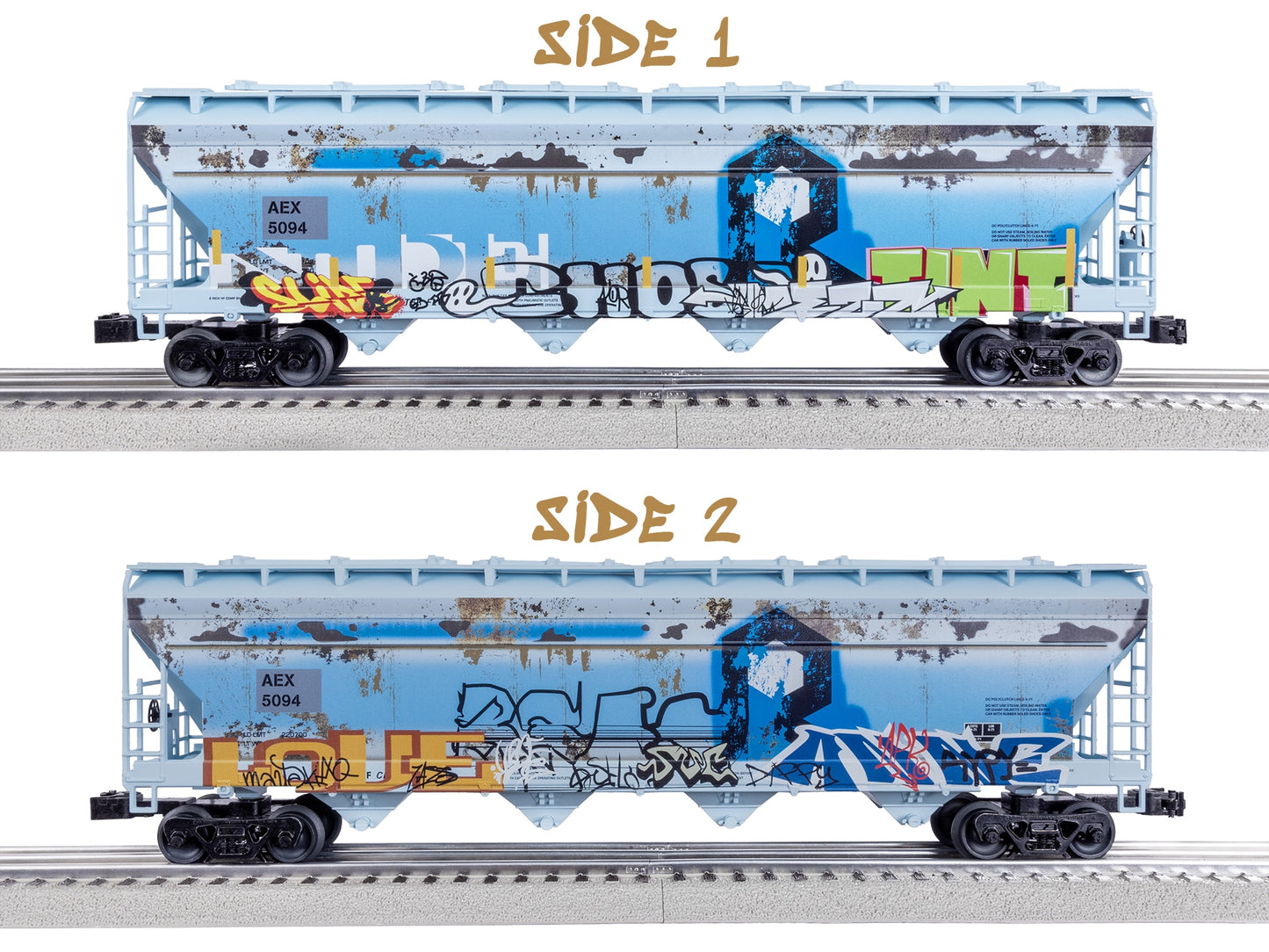 Lionel 2542140 O AEX Graffiti 4-Bay Centerflow Covered Hopper #5094