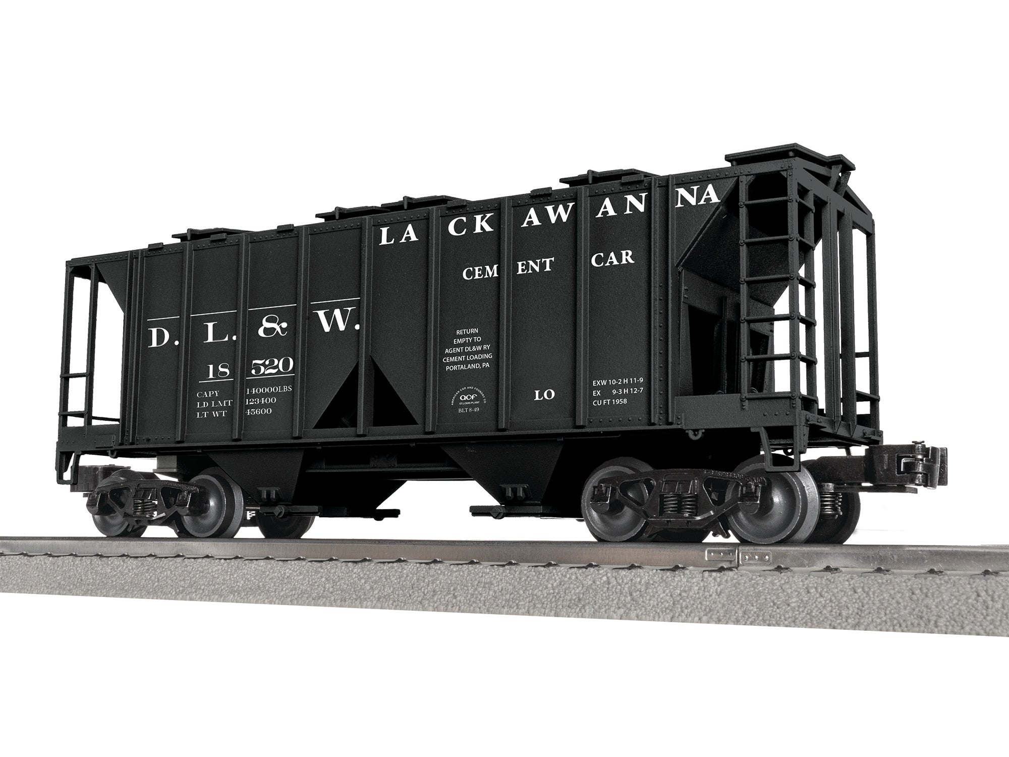 Lionel 2542082 O DL&W AC-2 Covered Hopper #18520 – Trainz