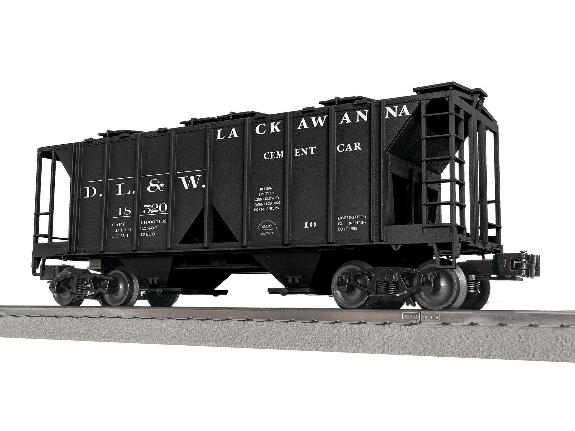 Lionel 2542082 O DL&W AC-2 Covered Hopper #18520