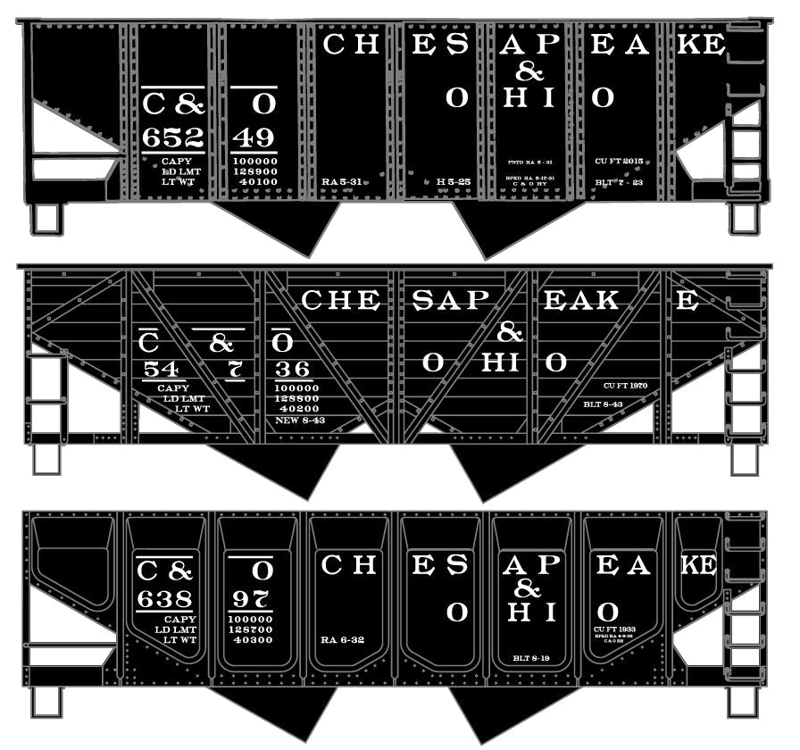 Accurail 8186 HO Chesapeake & Ohio Twin Hopper (Set of 3)