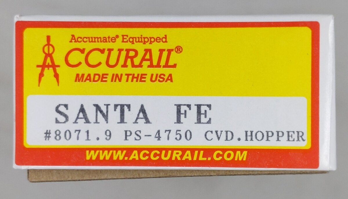 Accurail 8071.9 HO Scale Santa Fe PS-4750 Covered Hopper Kit Road #: 315942