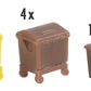 Faller 272926 N Brown and Yellow Waste Bin Set