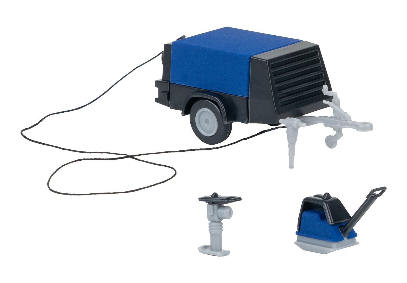 Faller 180693 HO Construction Worker with Compressor Building Kit