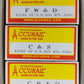 Accurail 3380 HO Scale CB&Q / C&S / FW&D 40' Boxcar with Metal Ends (Set of 3)