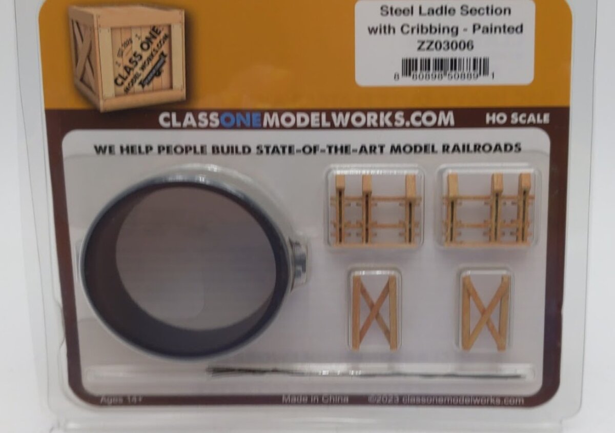 Class One Model Works ZZ03006 HO Steel Ladle Section & Cribbing Painted Kit