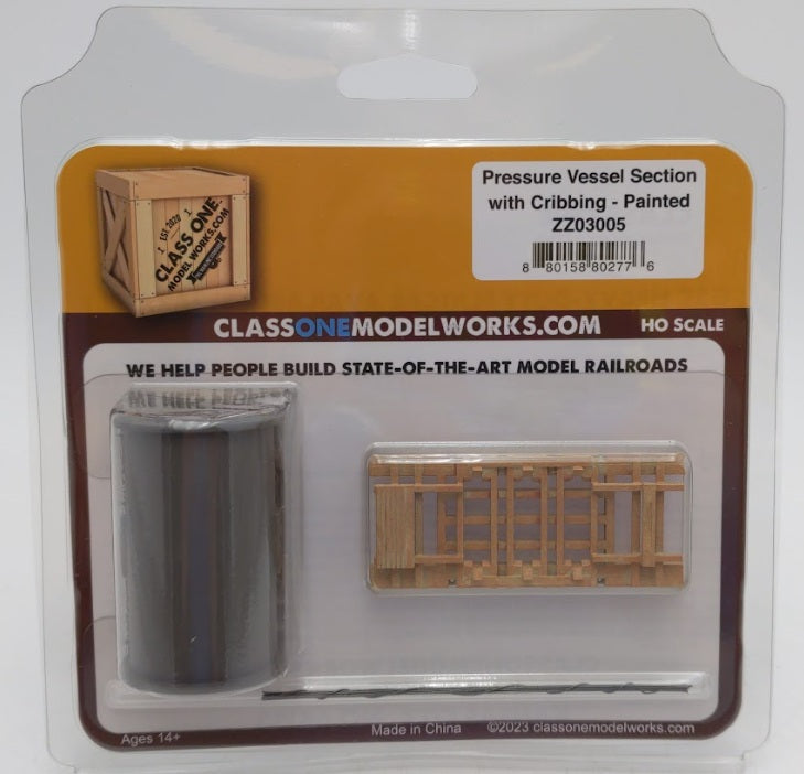 Class One Model Works ZZ03005 HO Pressure Vessel Section & Cribbing Painted Set