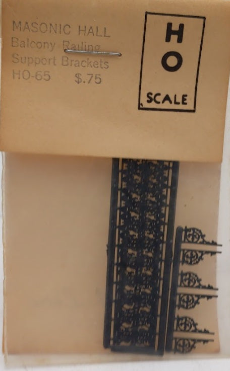 Grandt Line HO-65 HO Scale Masonic Hall Balcony Railing Support Brackets