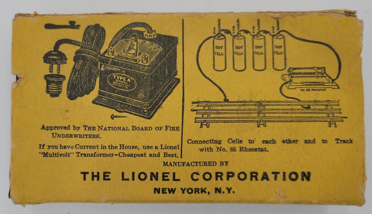 Lionel 88 No. 88 Prewar Battery Rheostat with Assembly in Original Box