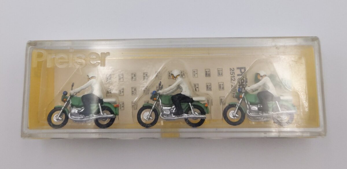 Preiser 68 HO Motorcycle Patrol Vintage Figure Set