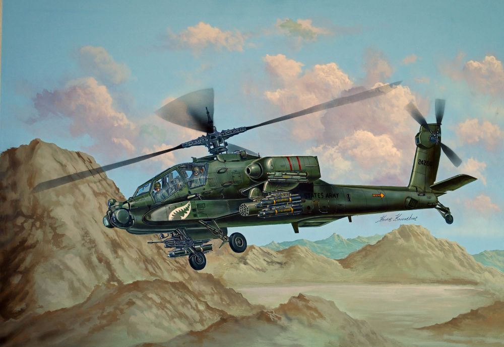 Trumpeter 05838 1:48 AH-64A Apache Helicopter Plastic Model Kit