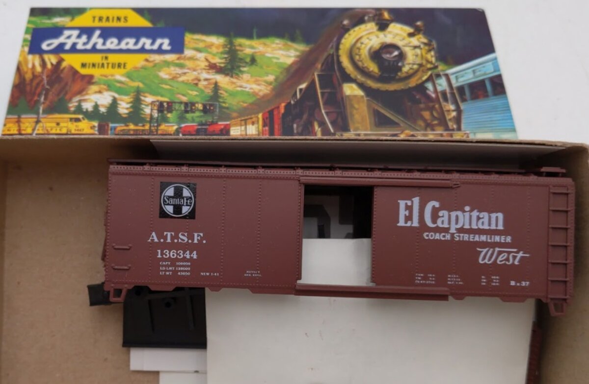 Athearn 3-1010 HO Scale Santa Fe El Capitan 40' Boxcar # 136344 Kit