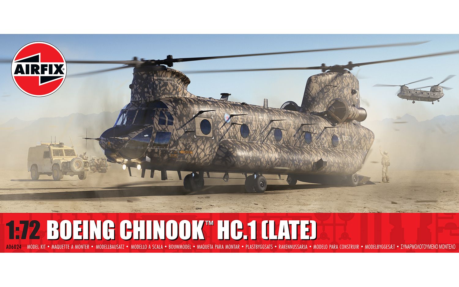 Airfix Products A06024 1:72 Boeing Chinook HC.1 (Late) Helicopter Plastic Kit