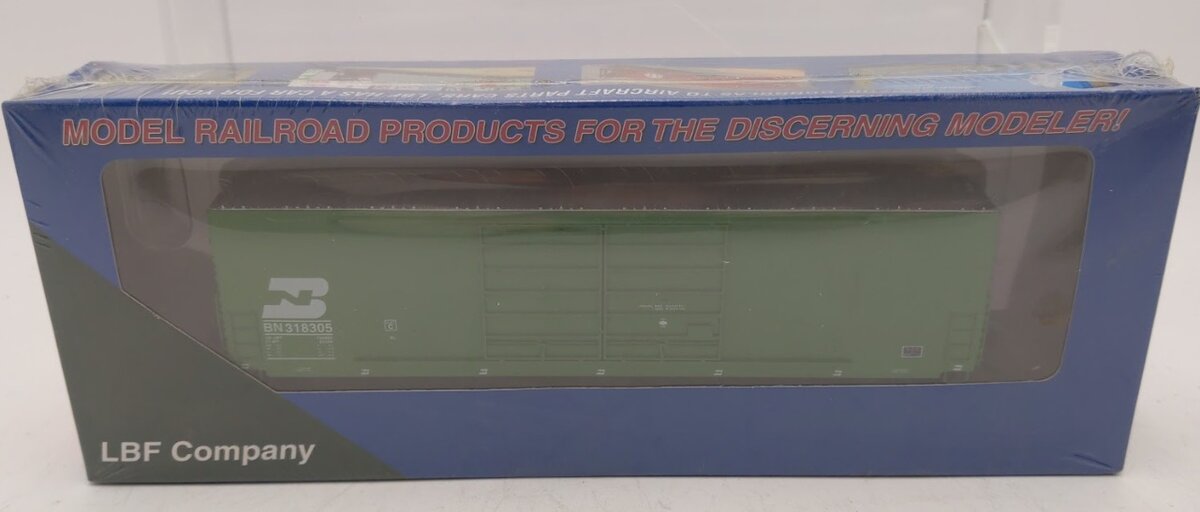 LBF 2253-9 HO Scale Burlington Northern 50' FMC Double Door Boxcar # 318305