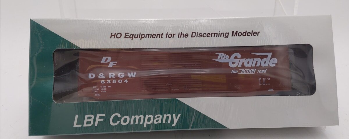 LBF 1131 HO Denver & Rio Grande 52' PS-1 Boxcar Car Road # 63504 Kit
