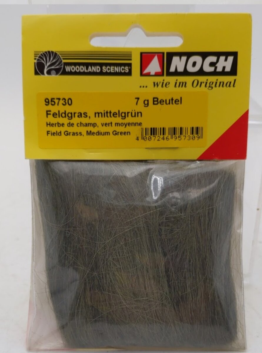 Noch 95730 Medium Green Grass Field 7 Gr. Bag