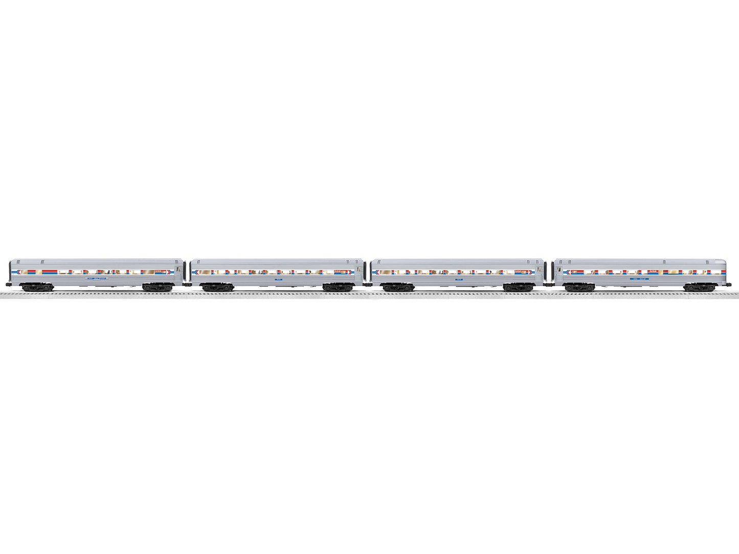 Lionel 2527160 O Amtrak Phase I 18" Aluminum Passenger Car (Set of 4)