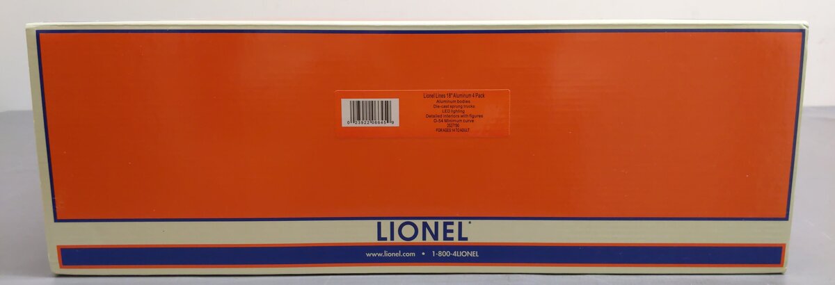 Lionel 2527190 O Lionel Lines 18'' Aluminum Passenger Car Set (Set of 4) EX/Box