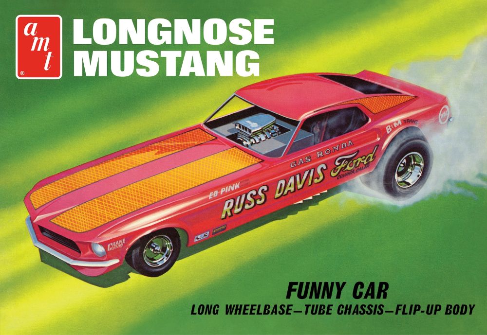 AMT 1268 1:25 Longnose Mustang Funny Car Plastic Model Kit