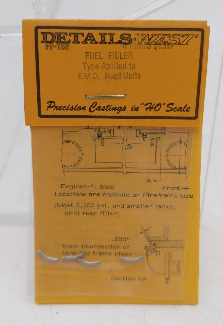Details West FF-156 HO Scale Fuel Filler Type Applied to E.M.D. Units(Pack of 4)