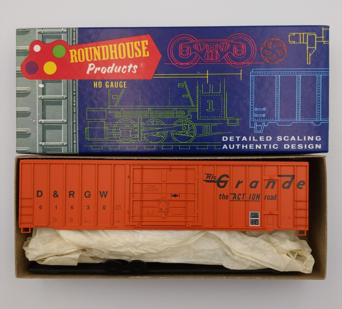 Roundhouse 3629 HO D & RGW Rio Grande Boxcar Kit